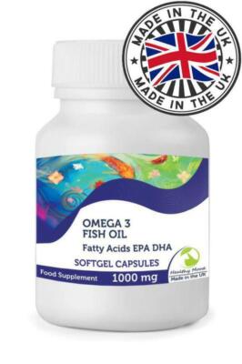 Omega 3 Fischöl 1000mg EPA DHA Softgel Kapseln Ernährung