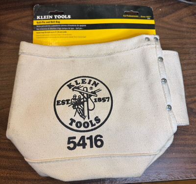 Klein Tools 409-5416T Bull-pin and Bolt Bag Canvas with Tunnel Loop NEW W TAGS