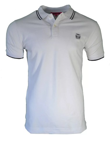 Alexander McQueen McQ Polo Shirt Size Small Slim Fit White Black Stripe Men's S