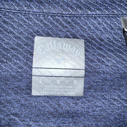 New Callaway Opti Dri Swing Tech Blue Heather Golf Polo Shirt Men's Large - Picture 3 of 15