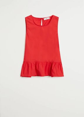 Mango Bluse mit geriffeltem Saum UK Größe 6 (XS) UVP 25,99 £