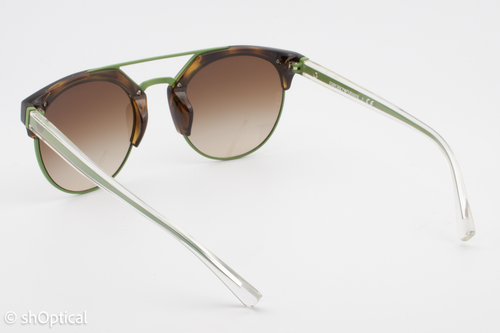 Emporio Armani EA4092F 5026/13 Womens Round Graduated Sunglasses Green 53mm - Picture 4 of 8