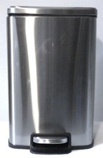 1.3 GALLON STAINLESS STEEL STEP ON TOUCHLESS 13" TRASH CAN GARBAGE PAIL NWOT