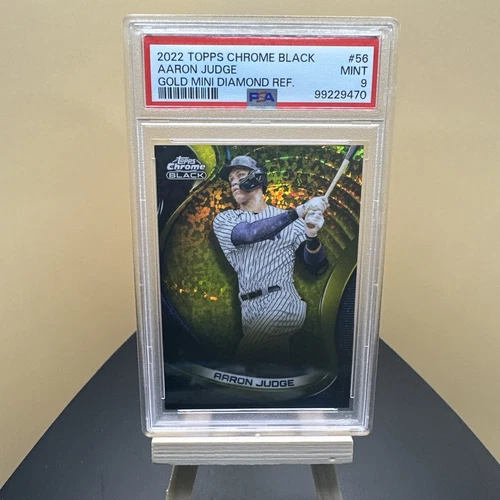 2022 Topps Chrome Black Aaron Judge Gold Mini Diamond Refractor SP /50 PSA 9