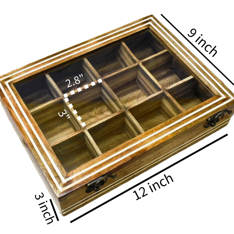 Boîte à thé pour organisateur de sachets de thé avec 12 emplacements, stockag... - Photo 2/4