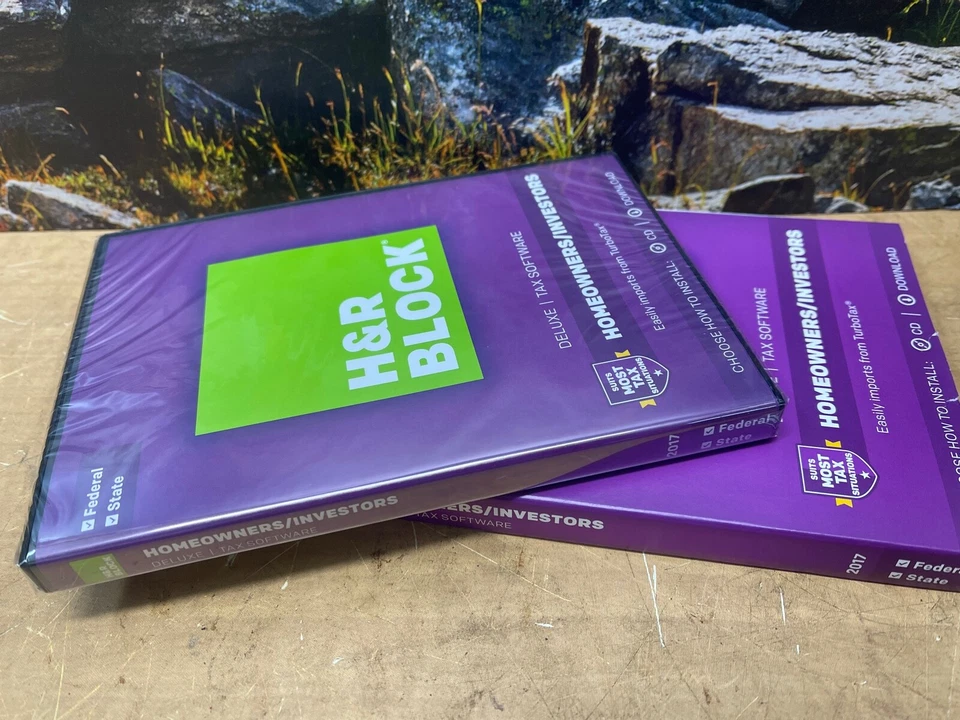 2017 H&R Block DELUXE turbo Federal & State Tax Cut New sealed CD in the BOX USA - Image 3 of 4