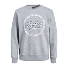 Jack  Jones Mens Jumper Stamp Crew Neck Sweater Regular Fit Cotton Blend Top