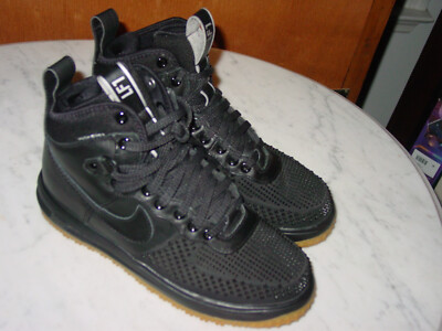 2016 Men Nike Lunar Force 1 Black/Gum/Metallic Siver 805899-003 Duckboots Size 8