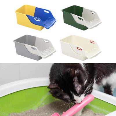 Große halbgeschlossene Katzentoilette für Kätzchen bis ältere Katzen oben offen