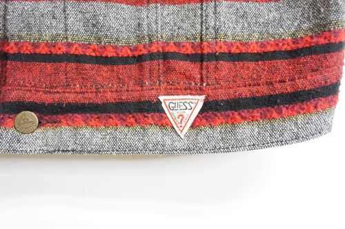 Vtg 90s GUESS Red Wool Vest Jacket Georges Marciano USA Southwestern Mens Size L - Picture 7 of 9