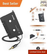Durable Cassette to AUX Adapter with 3.3 Ft Audio Cable - Perfect for Any Device