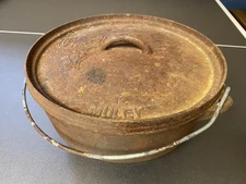 Primitive Old 4x12 Camp Chef Muley Cast Iron Dutch Oven Deer 18 lbs FREE S/H !