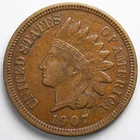 1907 Indian Head Penny Cent Extremely Fine (XF)