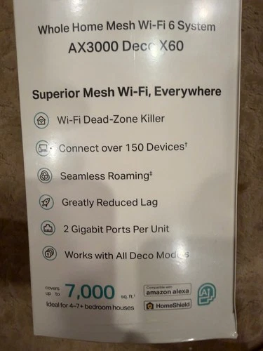 NEW! TP-Link Deco X60 AX3000 WiFi 6 Mesh Router System Whole Home 3-Pack image 3