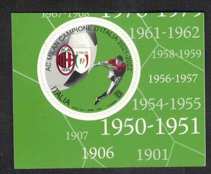 Italia, i francobolli per il campionato di calcio