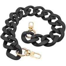 Black purse strap, acrylic handbag chain, fashion purse strap, short h