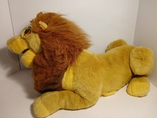 DISNEY LION KING 30" Plush ADULT SIMBA MUFASA Large Laying Stuffed Animal Puppet