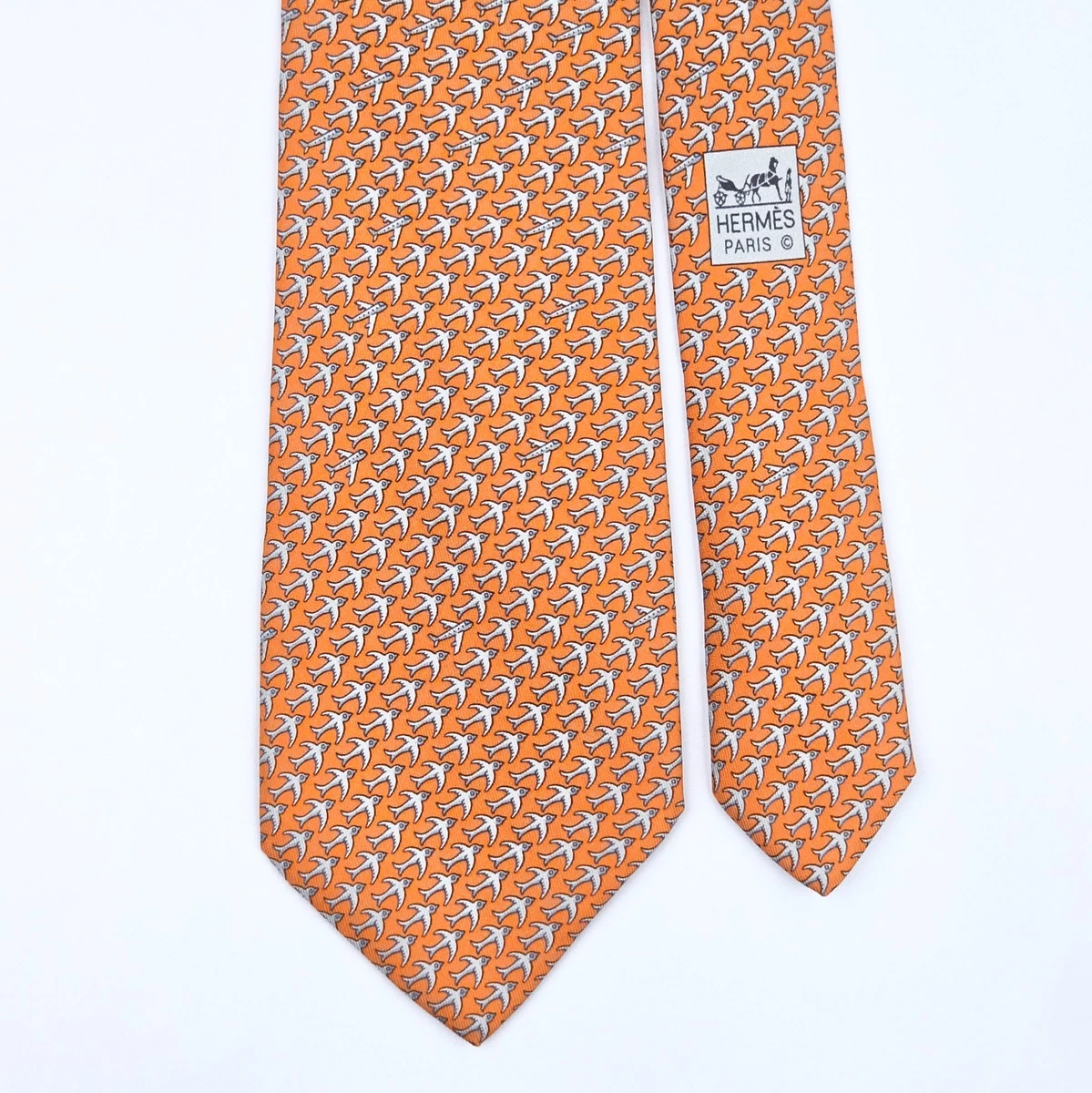 HERM√àS Orange 100% Silk Ties for Men for sale | eBay
