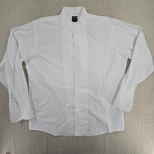 Jos. A. Bank Shirt Mens 17.5 36/37 White Pleated Tuxedo French Cuff Dress