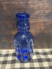 Vintage Brookfield Baby Top Double Face Cobalt Blue Glass Milk Bottle One Quart