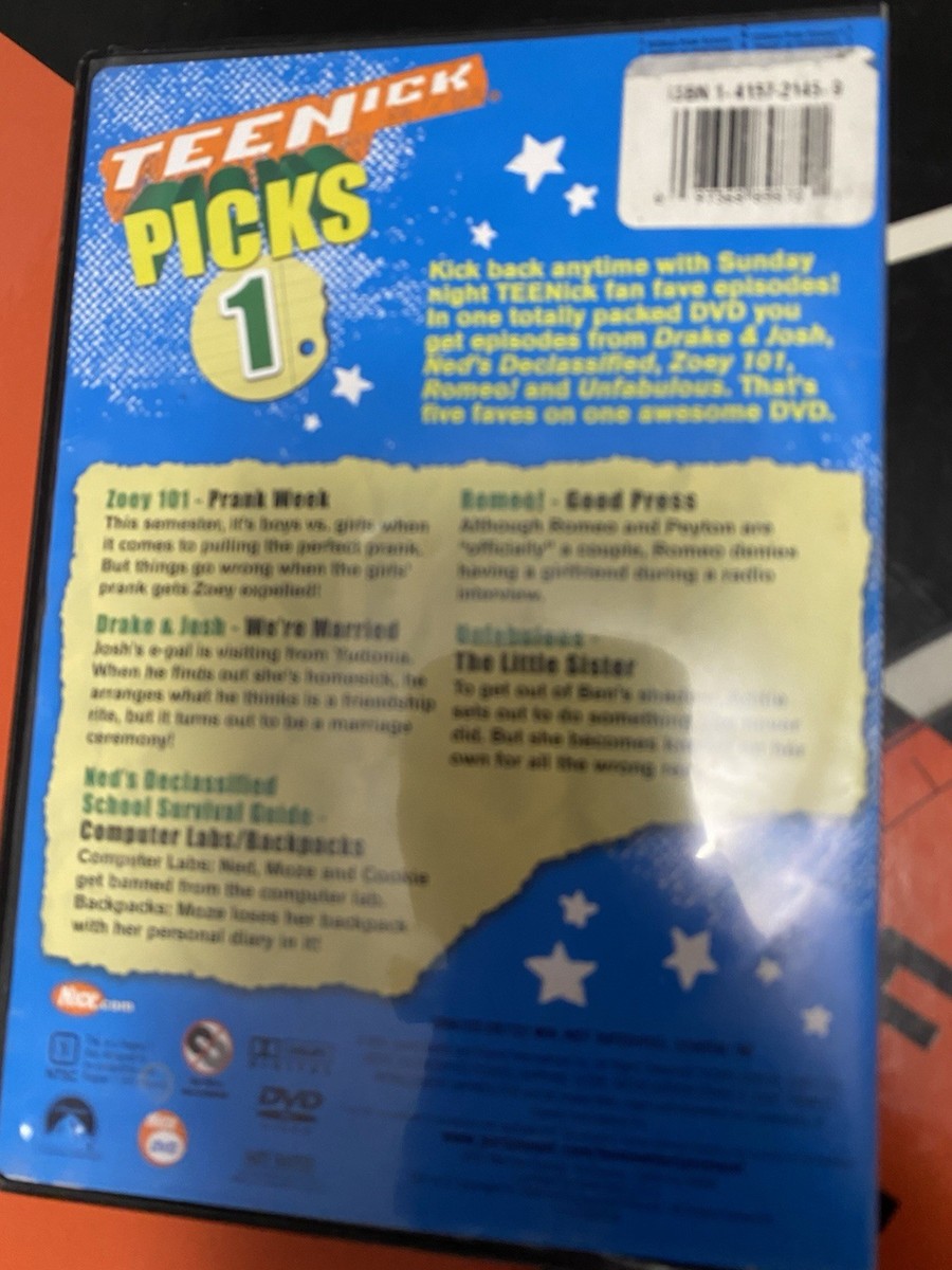 Teenick Picks 1 DVD Zoey 101/Drake & Josh Unfabulous Ned's