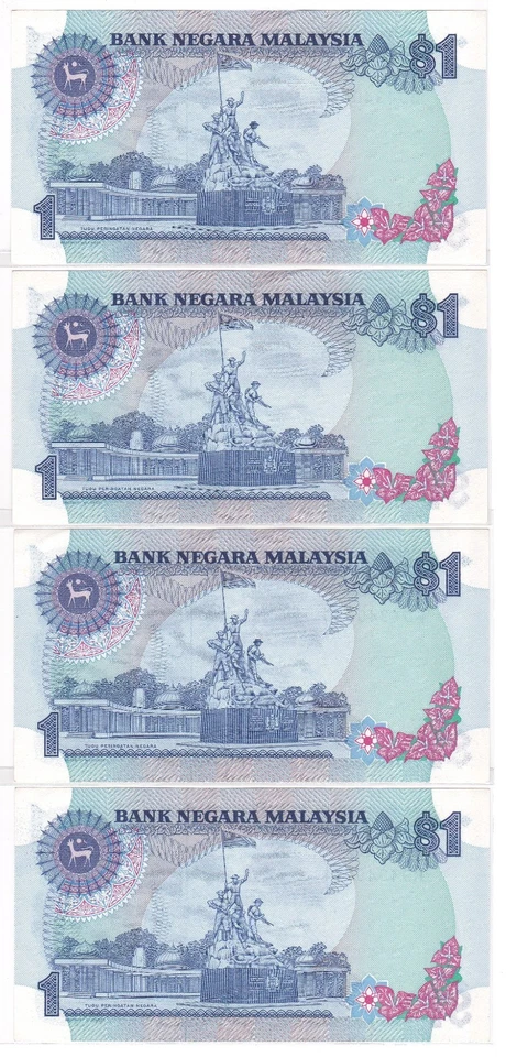 Mazuma *M5598 Malaysia Taha 5th $1 BD4340078-081 4 Running UNC - Image 3 of 3