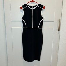 Calvin Klein Black White Trim Sheath Dress Women Size 4 Business Professional