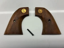 Factory Colt Single Action Army Grips, Walnut w/ Gold Medallions