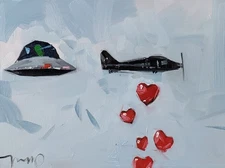 Love Bomb Plane Sci-Fi Art  PRINT 16x20 Canvas By Artist Jose Trujillo