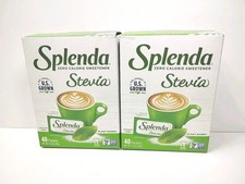 2 Cajas Splenda 40 Paquetes De Edulcorante Sin Calorías Stevia No OGM A Base De Plantas