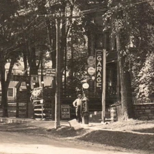 Palatine Bridge NY Gas Station Garage Grand Street RPPC Real Photo Postcard