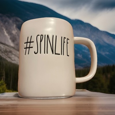 Rae Dunn #SPINLIFE Mug/Cup Large Letter Farmhouse Artisan, Heavy, Coffee Tea