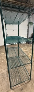 Commercial Green Epoxy Wire Shelving Rack - 4 Shelf NSF Certified