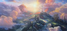 Thomas Kinkade ~ The Cross  12x24 COA 328/395 SN Oil on Canvas