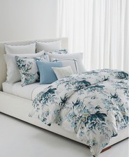 Lauren Ralph Lauren Eden Botanical King Duvet with King Shams White/Blue Cotton