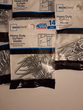 Heavy Duty Curtain-Drapery Hooks Lot  Of  7 Pkgs  X  14