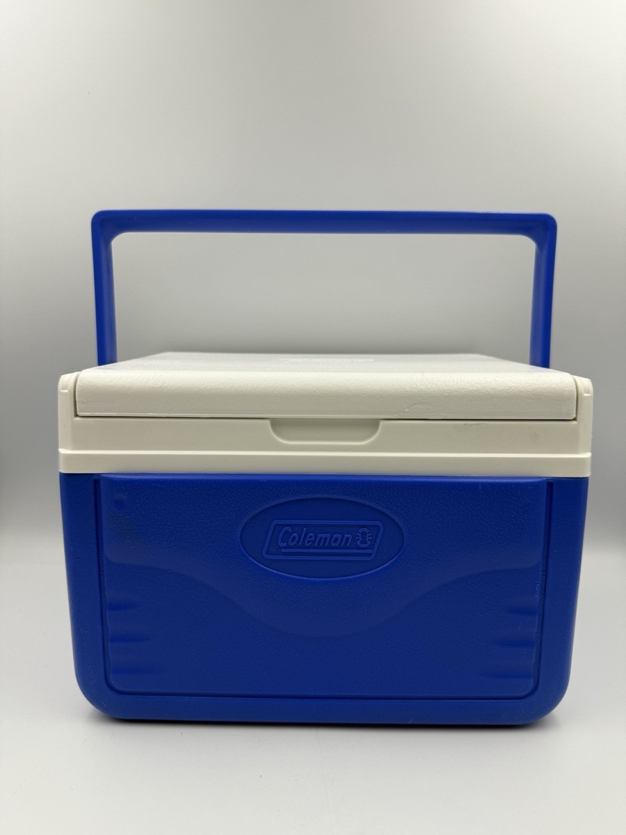 Coleman 5885 Flip Top Cooler Blue White Vintage USA Camping Lunch