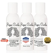 Rizos Curls Trio Travel Curl Kit: Hydrating Shampoo, Deep Conditioner, Curl Crea