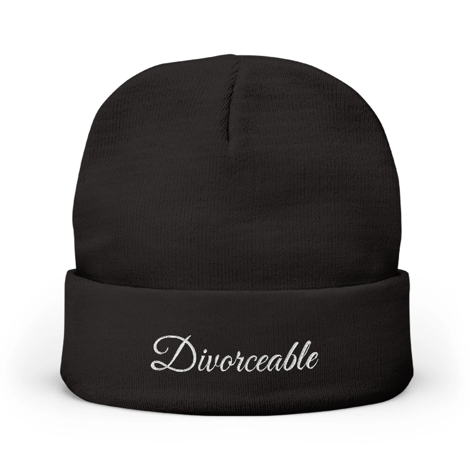 Divorceable Knit Beanie Embroidered