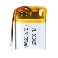 802025 3.7V Lipo Battery 350mAh 802025 Rechargeable Lithium Polymer Battery P...