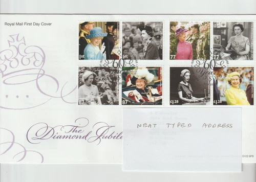 GB 2012 The Diamond Jubilee FDC typed address