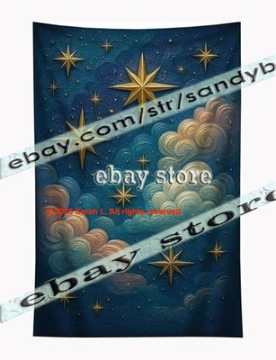 Star Cloud Tapestry Celestial Night Wall Hanging stars 59X82 in