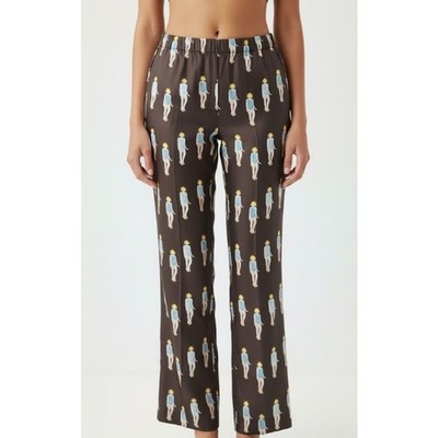 NWT Dondup Silk Pants Elastic Waist Button Front Lightness IT 42 US 6 Italian