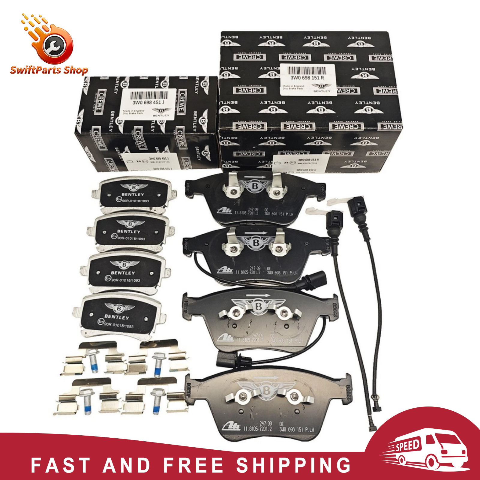 NEW Front Rear Brake Pads for Bentley Continental GT GTC Flying Spur 2004-17