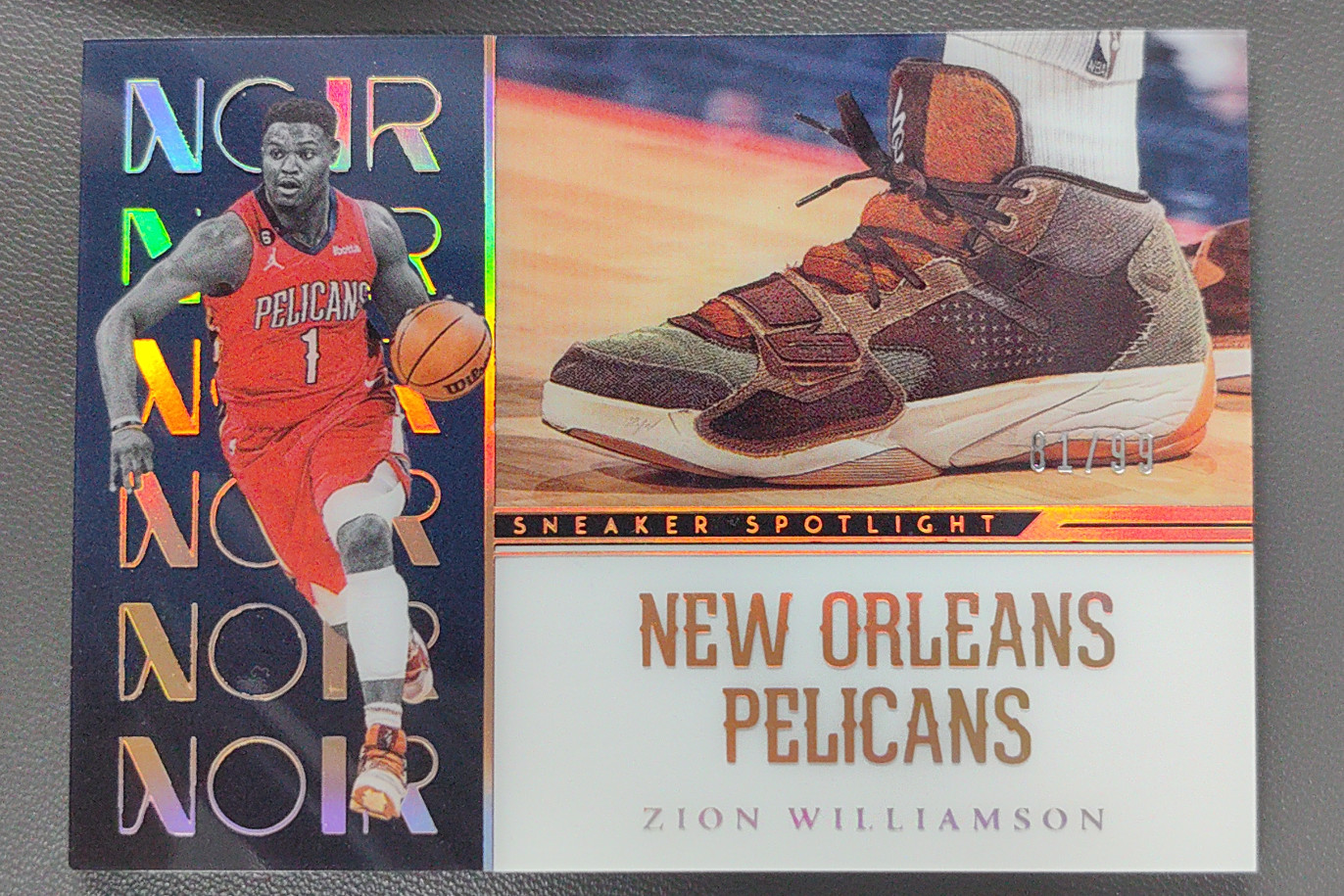 2022-23 Panini Noir Zion Williamson Sneaker Spotlight /99 #10 Pelicans