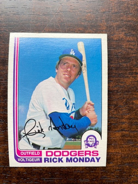 1982 O-Pee-Chee baseball OPC #6 Rick Monday - Los Angeles Dodgers NRMT