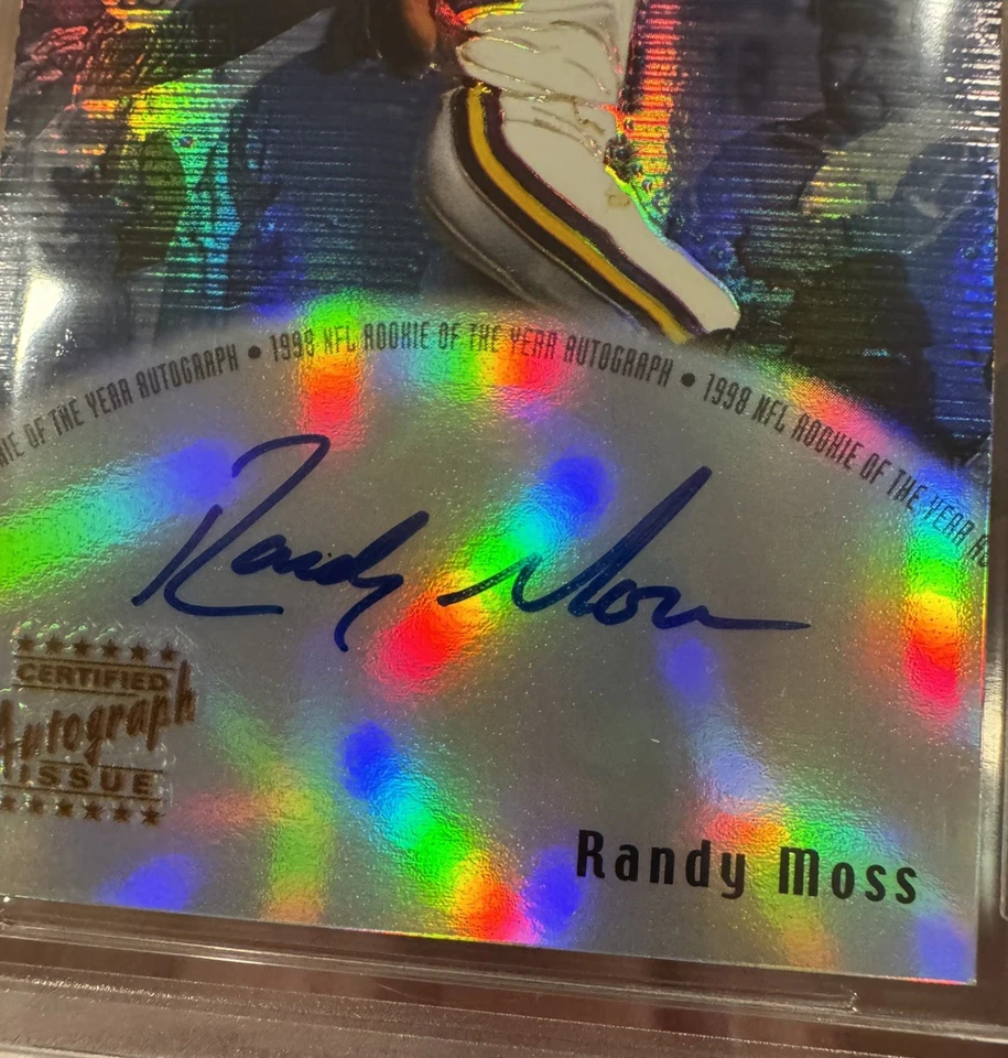 2000 Bowman’s Best Randy Moss 98 R.O.Y. Refractor Autograph Auto BGS 8/10 Pop1 - Image 2 of 4