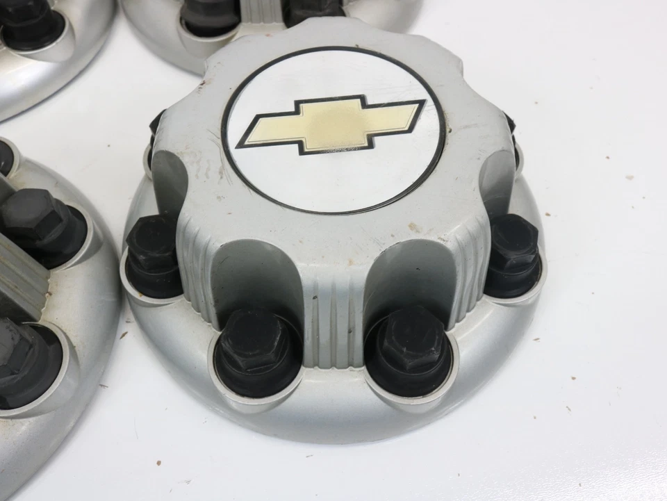 (4) 2001-2010 Chevrolet Silverado 2500 3500 Truck Van 8 Lug OEM Hub Cap 15052378 Foto 2 de 4