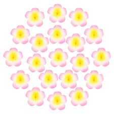 20-Pack Artificial Plumeria Flower Heads, 2.17" Fake Flowers,Yellow Heart Pink