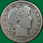 1894-S Barber Half Dollar Choice Good G+/VG Coin #37571